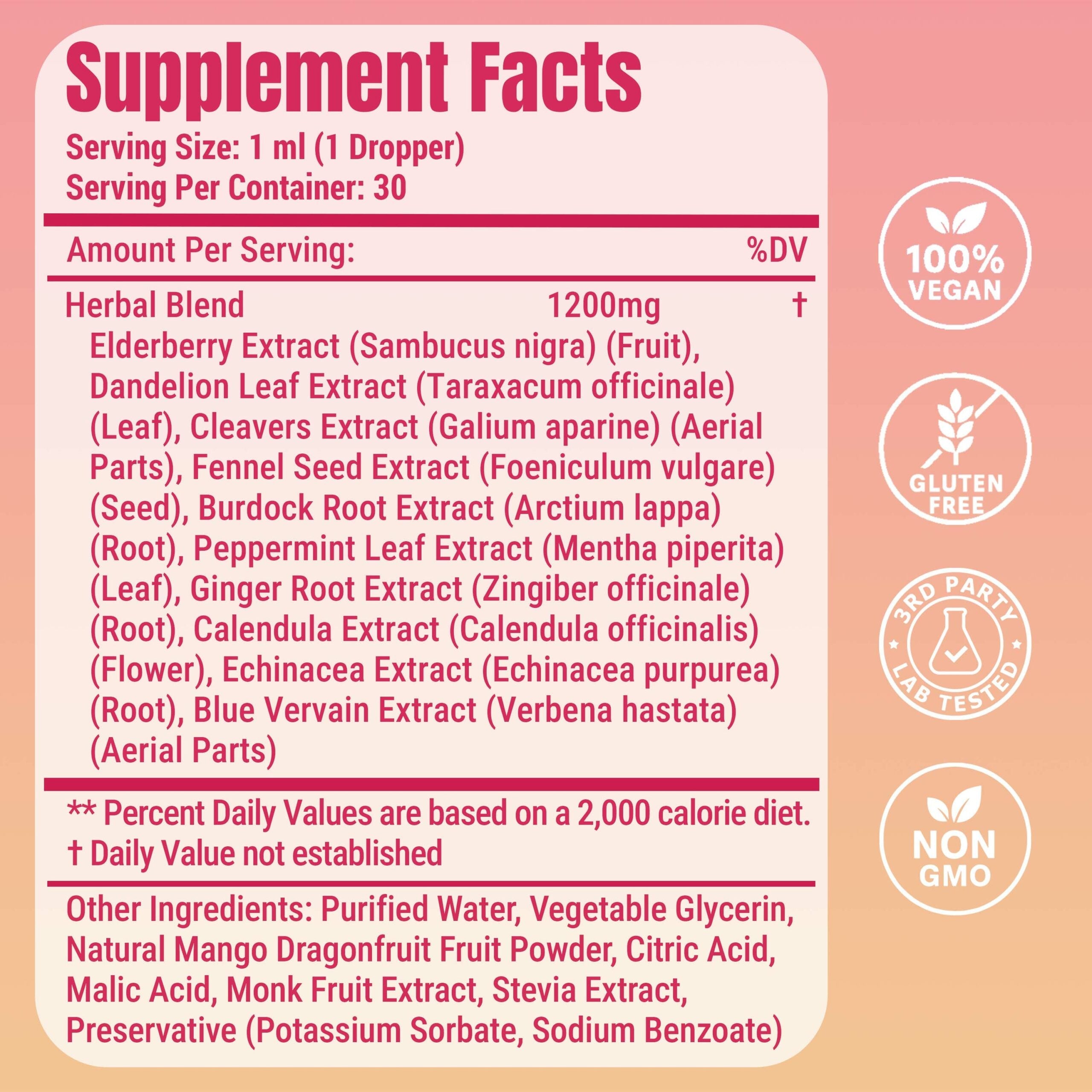 LeeFar Cutting Drops – Lymphatic-Focused Debloat Formula – Mango Dragonfruit – 30 Servings